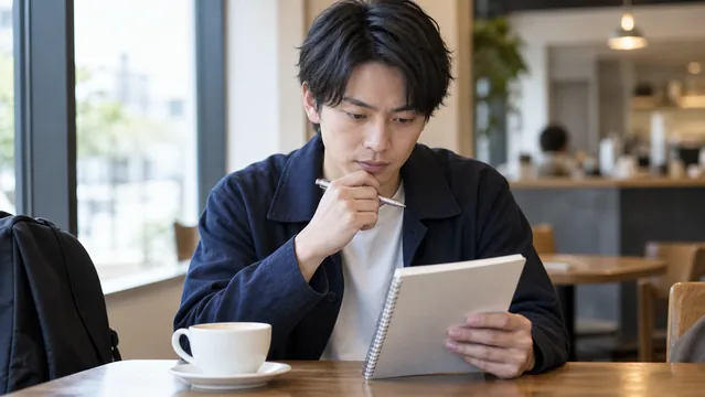 アルバイト面接に向けて準備する人物（生成イメージ）