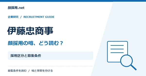 伊藤忠商事:採用区分と募集条件