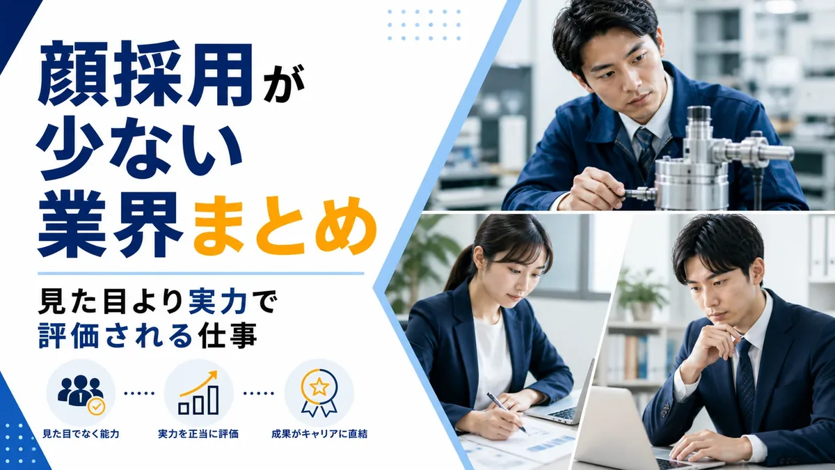 顔採用が少ない業界まとめ｜見た目より実力で評価される仕事