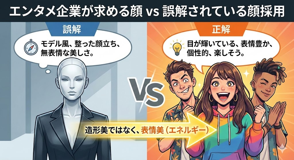 エンタメ企業が求める顔 vs 誤解されている顔採用