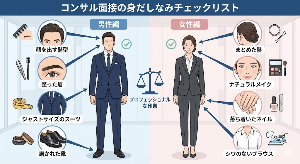 コンサル面接の身だしなみチェックリスト