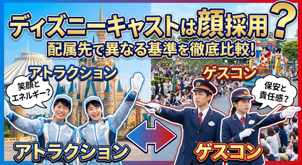 ディズニーキャストは顔採用？配属先（アトラクション・ゲスコン）で異なる基準