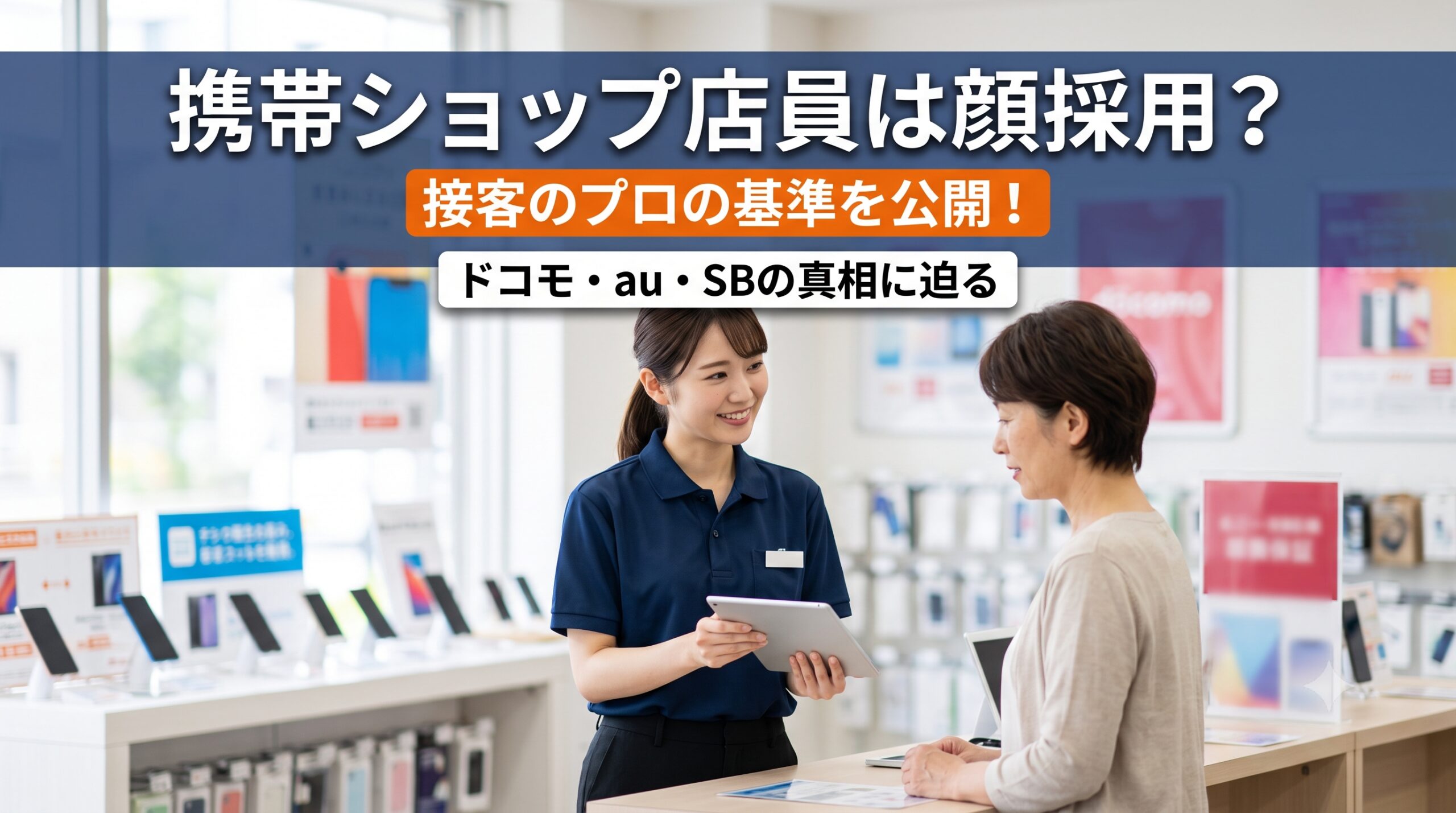 携帯ショップ（ドコモ・au・SB）の店員は顔採用？接客のプロの基準