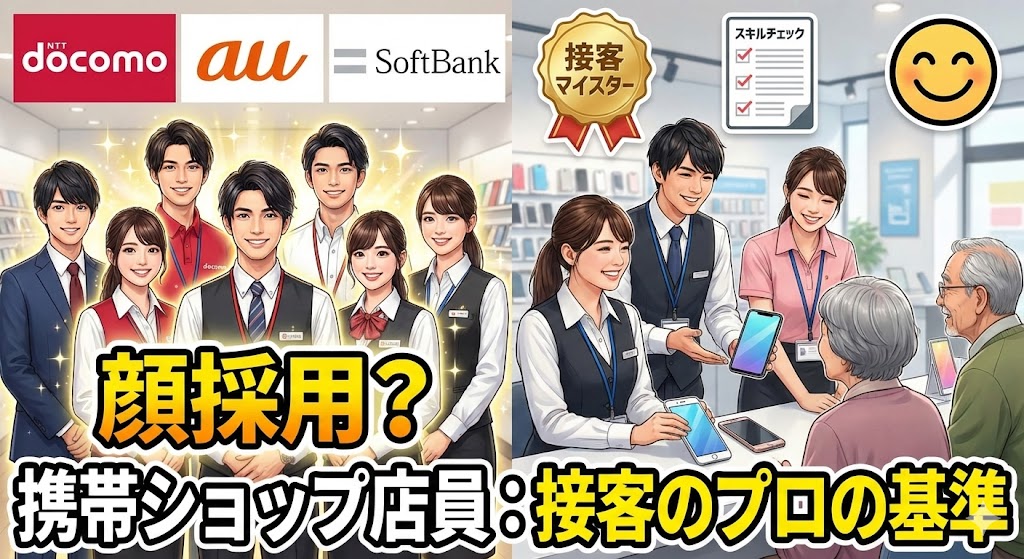携帯ショップ（ドコモ・au・SB）の店員は顔採用？接客のプロの基準